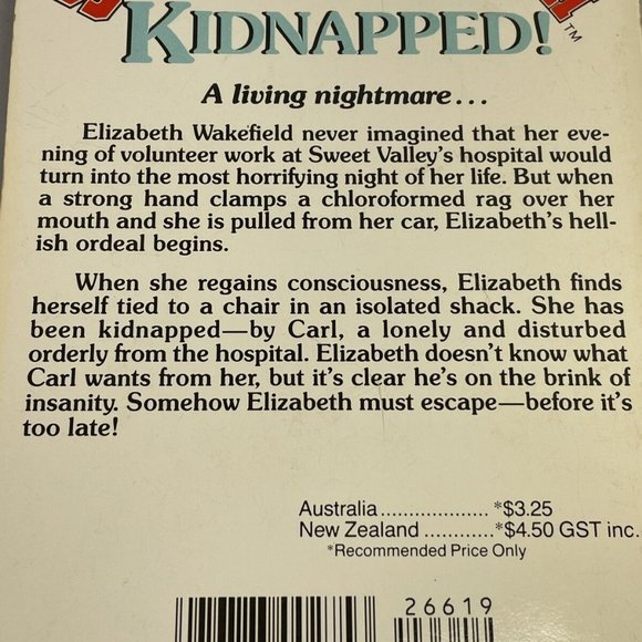 Vintage Sweet Valley High #13 Kidnapped Pascal Twins Paperback Book - Picture 4 of 11